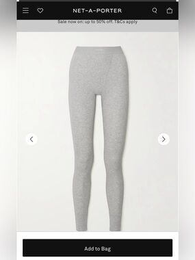 SKIMS Cotton Collection ribbed cotton-blend jersey leggings - Light Heather Grey